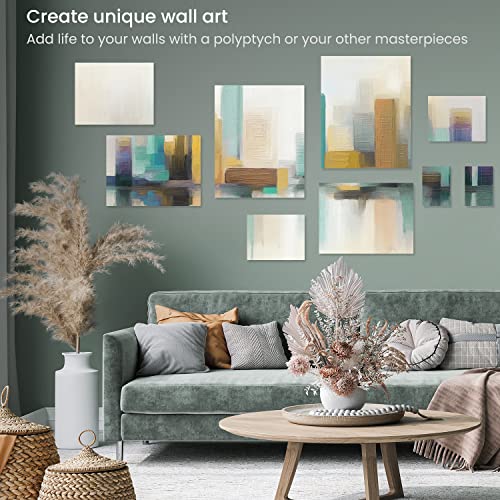 Arteza Stretched Canvas, Multipack of 10, 5 x 7, 8 x 10, 11 x 14, 12 x 16, 16 x 20 Inches – 2 of Each, 100% Cotton, 8 oz Gesso-Primed, Art Supplies ARTEZA