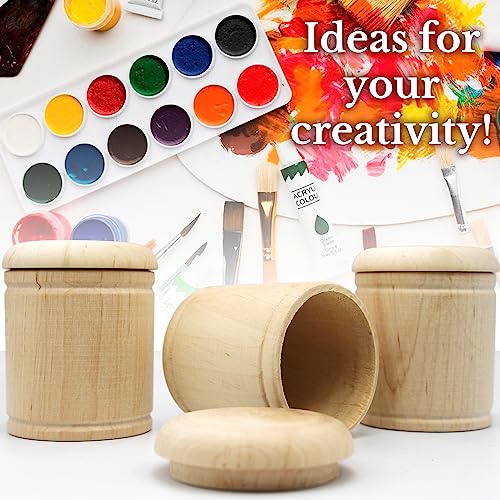 AEVVV Paintable Wooden Box with Lid 2''x2.8'' 10 pcs Storage Spice Containers Blank Trinket Box Jewelry Box Decorative Decoupage Boxes DIY Wood Ring AEVVV
