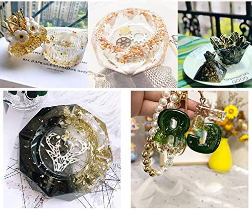 Gold Leaf, Gold Flakes, Gold Foil Flakes for Resin, Imitation Gold Foil Flakes Metallic Leaf Gold Foil for Nails Painting Crafts Slime and Resin UpTuoLi