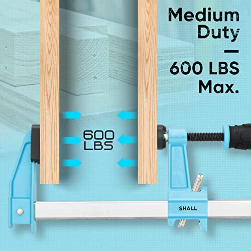 SHALL 12-Inch Steel Bar Clamps Set, 4-pack Medium-Duty Quick-Release F Clamps, 600 Lbs Load Limit for Woodworking, Metal working, DIY and Crafts SHALL