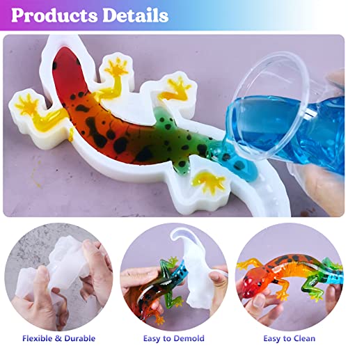 LET'S RESIN Resin Molds Silicone, 2 Pcs Animal Epoxy Resin molds with Realistic Frog and Lizard Shapes, 3D Lifelike Silicone Molds for Epoxy Resin, LET'S RESIN