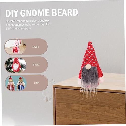 COHEALI 1 Set Braid Suit Hand Made Gnome Beards Craft Fur Gnomes Beard Mini Unfinished Wooden Balls Faux Dwarf Beard Faux Fur Fabric Craft DIY Gnome COHEALI