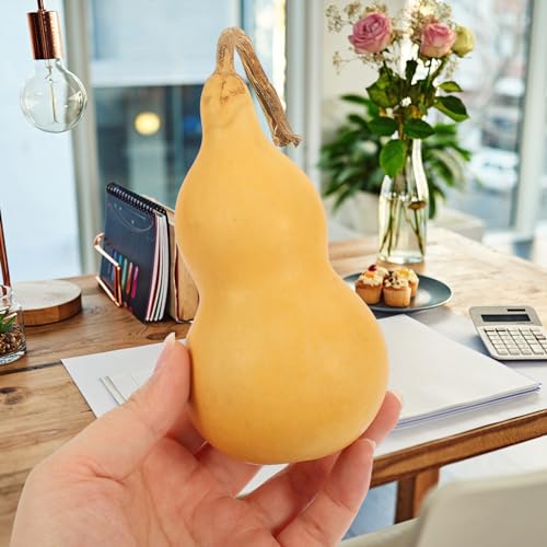 VOSAREA Natural Dried Gourds 2pcs Unfinished Wood Gourd Bottle DIY Painting Wood Peg Doll Dried Gourds for Crafts Arts Chinese Gourd Bottle Feng Shui VOSAREA