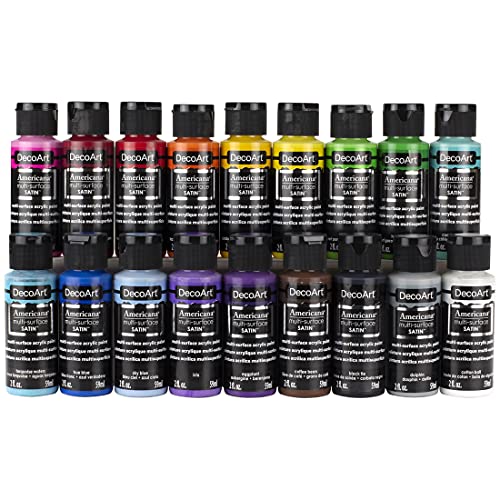 Americana Multi-Surface Satin Favorites Sample Kit for Wood, Metal, Glass, Ceramics, Fabric, Paper, Terra Cotta, Most Plastics and More DecoArt