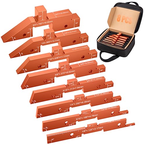 Neitra Router Table Setup Blocks Woodworking - 8pcs Aluminum Alloy Precision Setup Bars for Routers Tables Saw Accessory, Measuring Height Depth Neitra