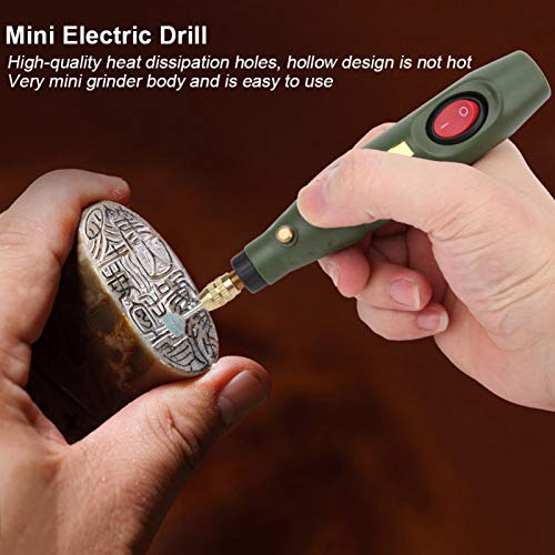 Mini Electric Drill, 18000 Rpm Grinder Engraver Rotary Carver Tool Kit, Agate Wood Carving US Plug AC 100‑240V, for Around-The-House and Crafting Niiyen