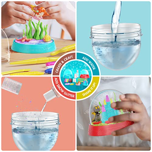 Dan&Darci Snow Globe Making Kit for Kids - Make Your Own Water Globes Kits - Kid Christmas Stocking Stuffers Craft Activities for Age 3 4 5 6 7 8 9 - Dan&Darci