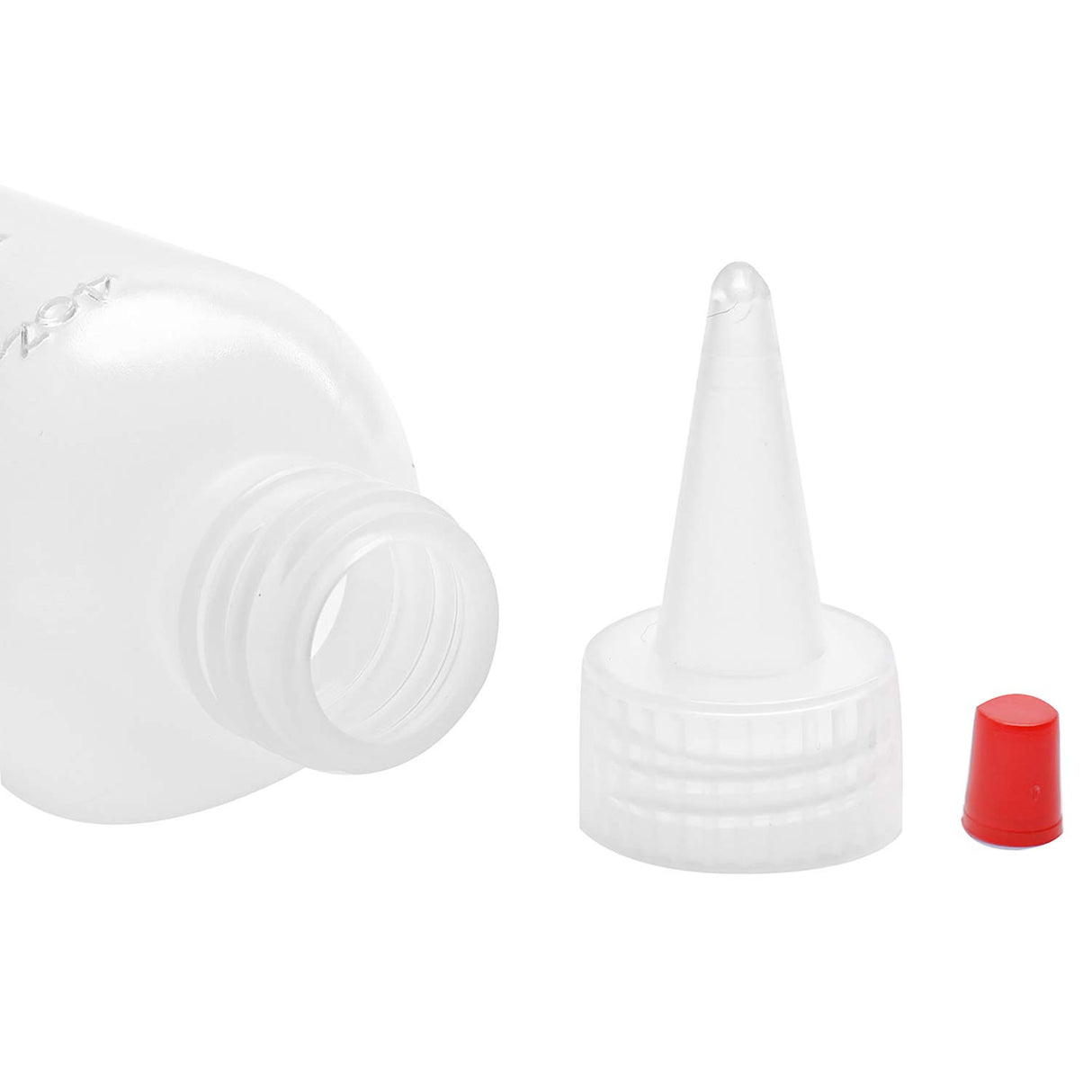 Hedume 30 Pack 4-Ounce Plastic Squeeze Bottles with Red Tip Cap and Measurement - BPA-Free, Latex-Free, Food-Grade - Good for Crafts, Art, Glue, Hedume