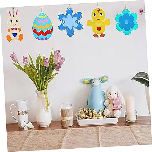 FUNOMOCYA 60pcs Painted Easter Wood Slice Sawdust Eggs Wooden Hanging Chip Label Hanging Piece Wood Chips tag Pendant Wood Charm Easter Unfinished FUNOMOCYA