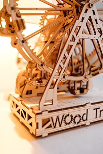 Wood Trick Ferris Wheel Rotating Mechanical Model - 3D Wooden Puzzles for Adults and Kids to Build - Engineering DIY Wooden Models for Adults to Wood Trick