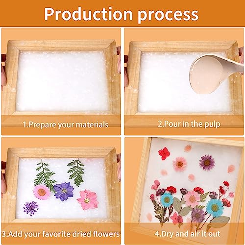 Fansunta 3 Pcs Paper Making Wooden Frame, Paper Making Mould Paper Making Screen, 3 Sizes Wooden Frame for DIY Paper Craft Making(5'' x 7'', 7.5'' x Fansunta