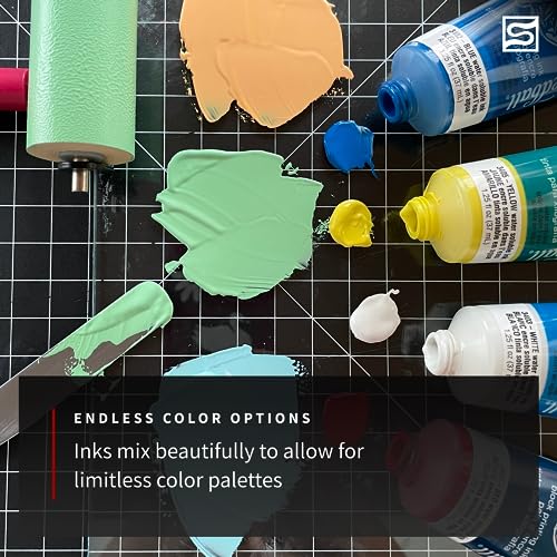 Speedball Water-Soluble Block Printing Ink Starter Set, 4-Color Set, 1.25-Ounce Tubes Speedball