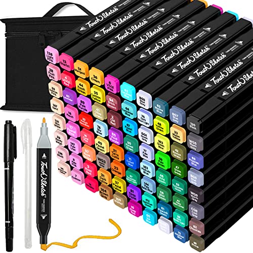 Tommax 120 Colors Dual Tip Alcohol Markers, Sketch Markers Set for