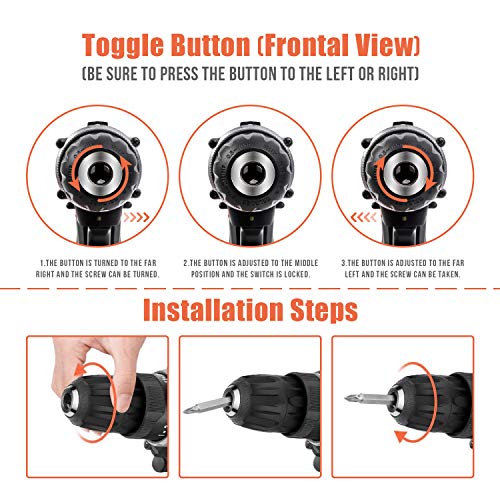 jar-owl 16.8V Tool Kit with Drill, 247 In-lb Torque, 0-1300RMP Variable Speed, 10MM 3/8'' Keyless Chuck, 18+1 Clutch, 1.3Ah Li-Ion Battery & Charger jar-owl