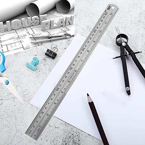 YouOKLight Metal Ruler Set,6 inch Ruler and 12 inch Ruler. Ruler Inches and Centimeters,Metric Ruler 12 Inches,Metal Ruler 12 inch,Drawing YouOKLight