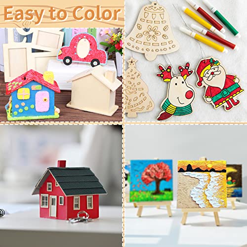 Benvo 30 Pieces Birch Plywood Sheets Craft Wood Unfinished Square Wood Blank Coaster Bulk for Crafts Laser Cutting, Drinks, Painting, Writing, Benvo