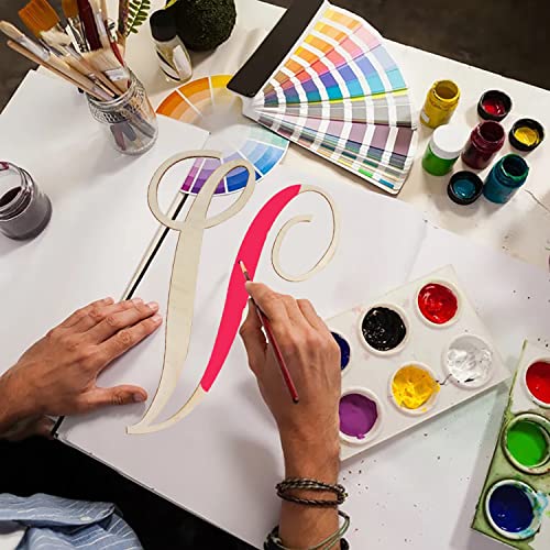 Cursive Wooden Letters A for Wall Decor 14 Inch Large Wooden Letters Unfinished Monogram Wood Letter Crafts Alphabet Sign Cutouts for DIY Painting Focal20