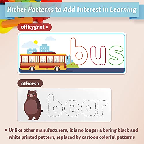 Officygnet See & Spell Learning Educational Toys and Gift for 3 4 5 6 Years Old Boys and Girls - Matching Letter Game for Preschool Kids - 80 Pcs of Officygnet