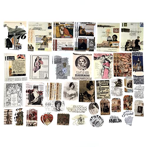 200 Pieces Vintage Ephemera Scrapbooking Supplies Pack for Journaling, Decoupage Paper Scrapbook Stickers Kit for Bullet Junk Journal Planners Esweny
