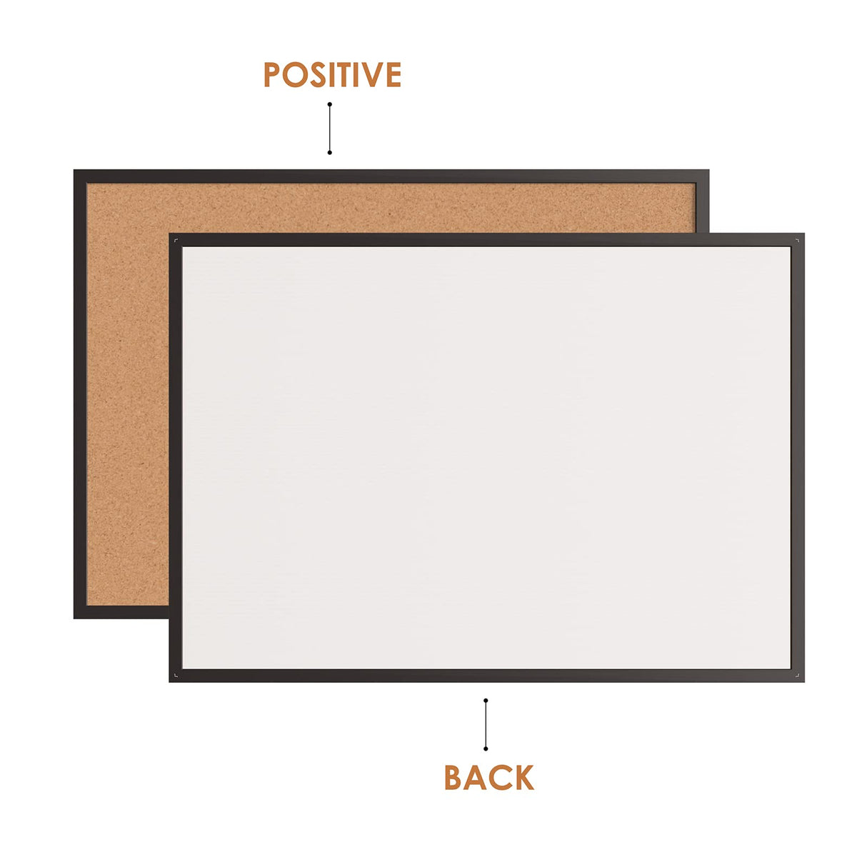 Board2by Cork Board Bulletin Board 36 x 48, Black Wood Framed 4x3 Corkboard, Office Board for Wall Cork, Large Wall Mounted Notice Pin Board with 18 Board2by