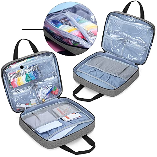 LoDrid Embroidery Kit, Embroidery Project Bag with Embroidery Kit, Portable Craft Carry Case with Starter Kit, Embroidery Supplies Storage Bag and LoDrid