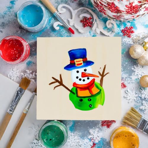 4x4 Wood Canvas Boards for Painting, Blank Deep Cradle Canvas for Art Projects (6 Pack, 0.85 in Thick) Bright Creations