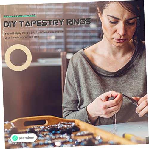 Anneome 25pcs Handmade Wooden Ring Unpainted Wooden Rings Wooden Ring Crafts Lant Hanger Pendant DIY Painting Wood Rings Necklace Hand Jewelry Wooden Anneome