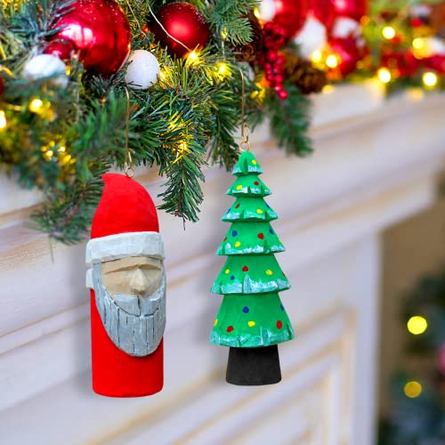 NEWURBAN Wood Carving Kit for Beginners - Whittling Kit with New Year Tree and Santa DIY - Woodworking Kit with Wood Blocks Knives Gift Set for Kids NEWURBAN