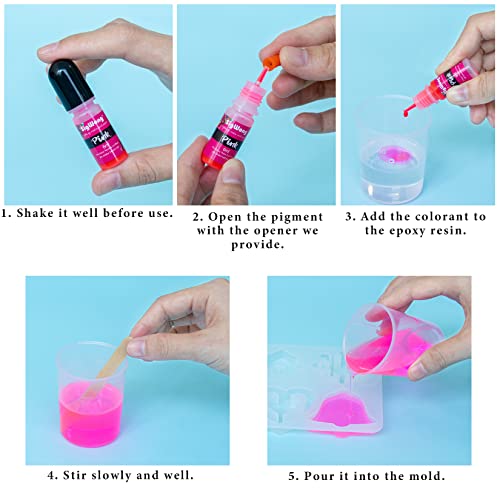Epoxy Resin Pigment - 36 Color Liquid Translucent Colorant, Highly Concentrated Dye for DIY Jewelry Making, AB Coloring Paint, Craft 6ml Each SigWong