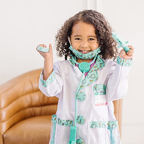 Melissa & Doug Doctor Role Play Dress-Up Set (7 pcs) - Pretend Play Costume And Kit With Stethoscope For Kids Melissa & Doug