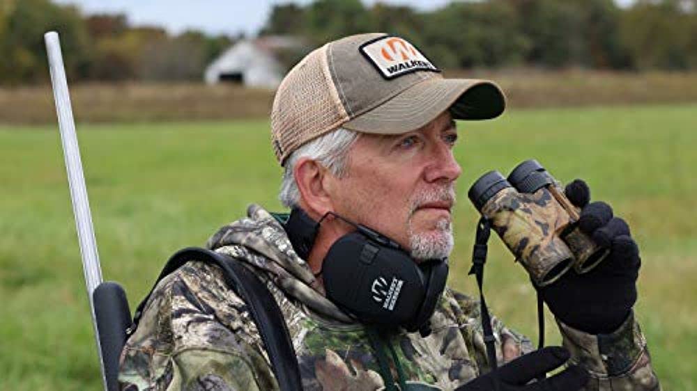 Walker's Razor Slim Shooter Electronic Hunting Folding Hearing Protection Earmuffs with 23dB Noise Reduction and Shockproof Carrying Case, Black Walker's