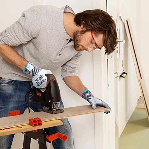 Schwer 3 Pairs Cut Resistant Gloves ANSI A6 Cut Proof Work Gloves, Touchscreen, with 3 Pairs Liners, for Men and Women Used for Woodworking, Glass Schwer