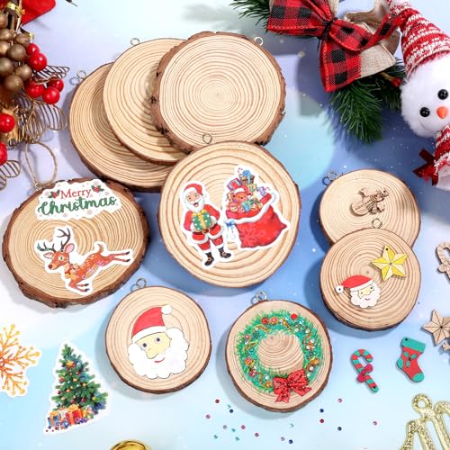 MAPVOLUT Christmas Wooden Arts and Crafts Kits for Kids, Arts & Crafts Gifts for Boys Girls Wooden Painting Kit Wood Slice Creative Activities Kits MAPVOLUT