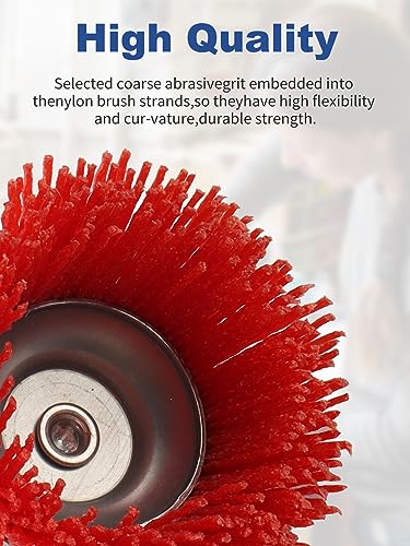 Rocaris 3 Pack Nylon Filament Abrasive Cup Brush Set with 1/4 Inch Hex Shank, for Removal of Rust/Corrosion/Paint - 80 Grit, 120 Grit, 240 Grit Rocaris