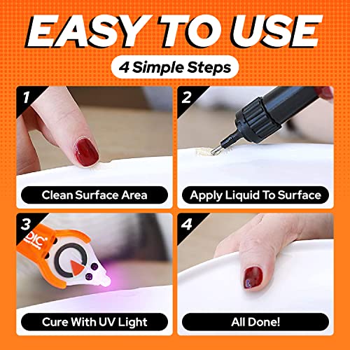 Bondic UV Glue Kit with Light, Super Glue, Plastic Welding Kit, Curing Light Liquid Plastic Repair, Jewelry Making, Necklace Craft, Glue Adhesive BONDIC
