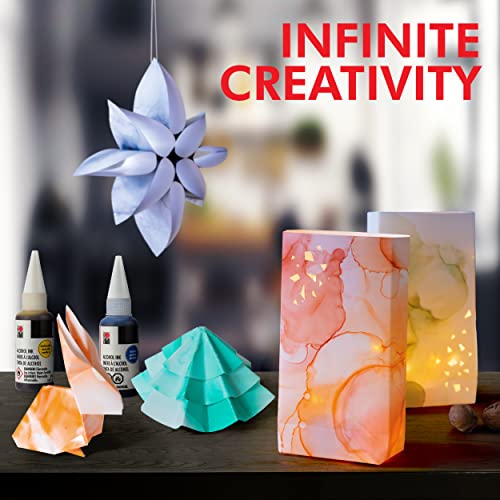 Marabu Alcohol Ink for Epoxy Resin - 6 Primary Colors Alcohol Ink Set - Vibrant and Versatile Alcohol Inks for Resin Art, Tumblers, Alcohol Paint Marabu