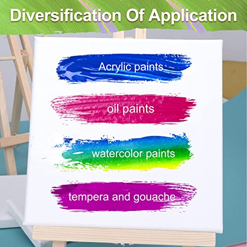 14 Packs Stretched Canvases for Painting,Multi Pack 11x14, 9.44x12, 8x10, 5x7, 4x4, Round Canvas with 8x8,10x10(2 of Each), Blank Primed Canvas for ESRICH