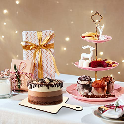 Vmiapxo 16 Pack Unfinished Wood Cutting Board Craft with Handle, Wooden Paddle Cheese Bread Board Set Chopping Board Serving Tray for Craft DIY Vmiapxo