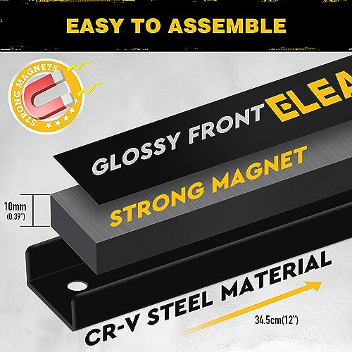 Magnetic Storage Organizer Tool Holder - 6-Piece Wall Mount Rack Garage Organization Power Magnet Hanger Workbench Board Slatwall Van Organizers ELEAD