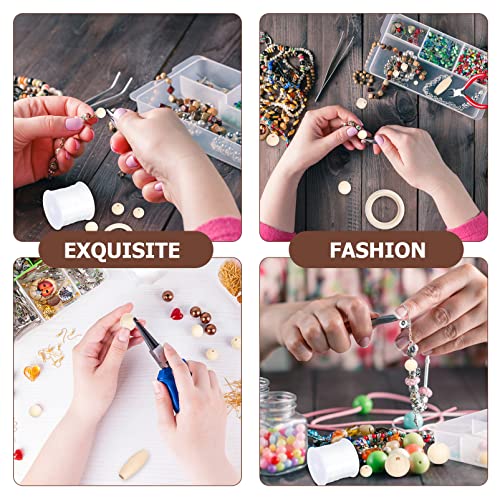 ABOOFAN 1 Box Wooden Bead Set Vintage Loose Beads Jewelry Making Supplies Unfinished Wood Hearts Wooden Hair Beads Unfinished Wood Beads DIY Wood ABOOFAN