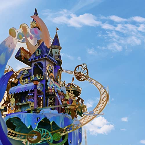 MU 3D Palace Metal Puzzles for Adults Starlit Amusement Park, DIY Model Kits Block Building Landscape Architecture Jigsaw, Birthday New Year Gift MU