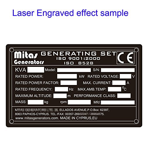 Ebamaz Anodized Aluminium Laser Engraved Mount Metal Plate Etching Sheets 100X50mm Round Corner with Adhesive (1 Color 1PCS, Blank, 4PCS) ebamaz