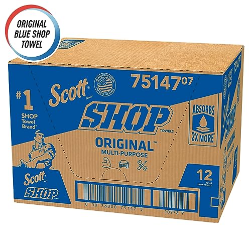 Scott® Shop Towels Original (75147), Blue, (55 Towels/Roll, 12 Rolls/Case, 660 Towels/Case) SCOTT SHOP ORIGINAL