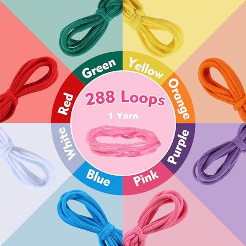 DIY Weaving Loom Craft Kit for Kids Adults - Easy Beginner Friendly - Rainbow Color Loops to Make 7 Potholders - Ideal Birthday Gift morwant