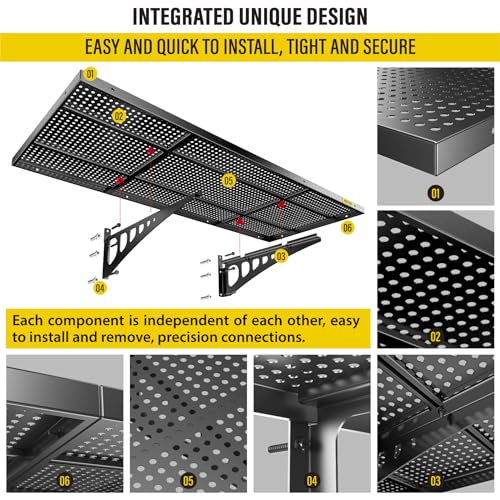 Aecxm 2pack-1.64x4ft Garage Storage Rack Floating Wall Shelves Garage Shelves Heavy Duty Sturdy Wall Shelves Wall Mounted Shelves (Black) Aecxm