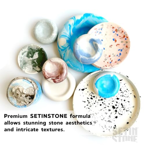 UNICONE ART SETINSTONE Eco Casting Resin Kit - Sustainable, 1 Bag Mineral + Polymer Powder - All in One, Non-Toxic, Water-Based, Fast Curing & unicone art