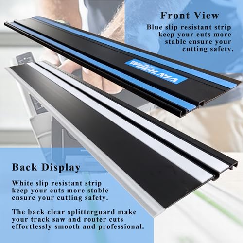 110" Plunge Track Saws Guide Rail for Makita Festool, Includes 2 PCS 55" Aluminum Extruded Guided Rails and 2 Guide Rail Connectors for Woodworking WOUILNIA