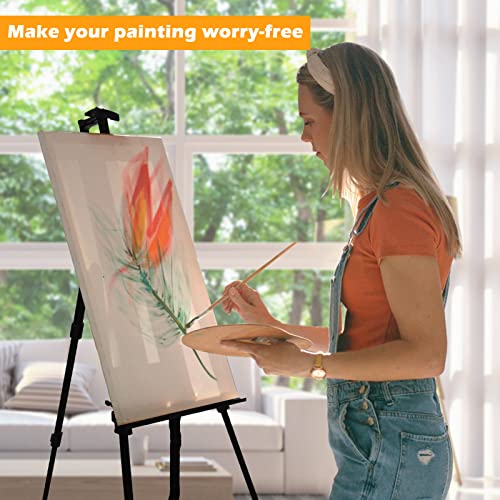 RRFTOK Artist Easel Stand,Metal Tripod Adjustable Easel for Painting Canvases Height from 17 to 66 Inch,Carry Bag for Table-Top/Floor Drawing and RRFTOK