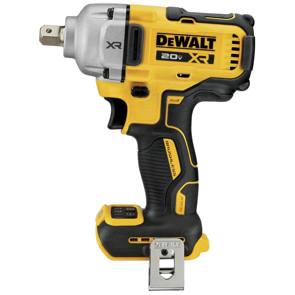 DEWALT 20V MAX XR Cordless Impact Wrench, 1/2", Includes Detent Pin Anvil and Belt Clip, Bare Tool Only (DCF892B) DEWALT