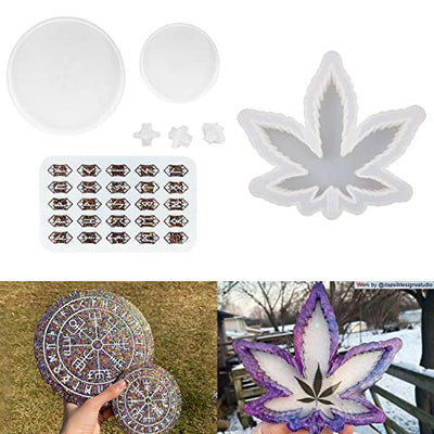 ResinWorld Ashtray Mold + Viking Divination Runes Resin Mold